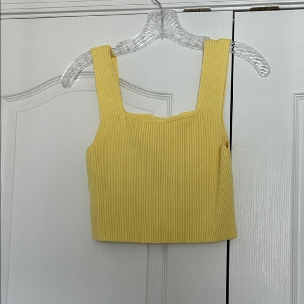 SHEIN Yellow Ribbed Tank Top